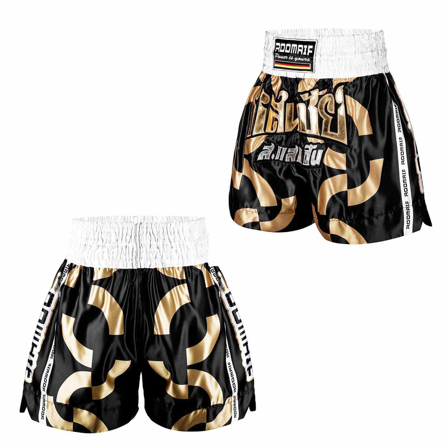 ROOMAIF CONTENDING MUAY THAI SHORTS GOLDEN/BLACK