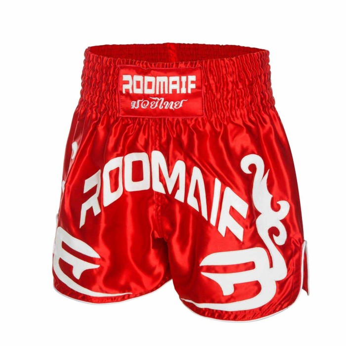 ROOMAIF RDIG MUAY THAI SHORTS RED/WHITE